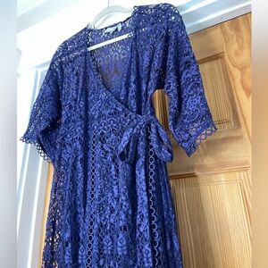 ASOS DESIGN Maternity lace wrap midi dress